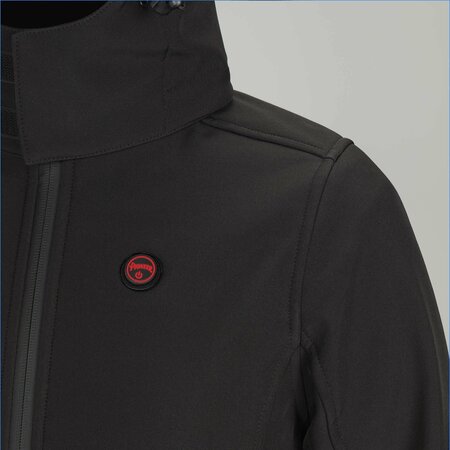 Pioneer Women's Heated Softshell Jacket, 4 Settings, 4-Way Stretch, Detachable Hood, Black, S V3210570U-S
